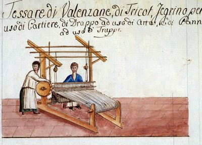 The weaving of wool. 1807. Archivio di stato of Milan by Italian School