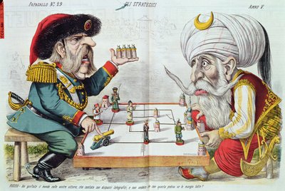 Turkey and Russia Playing a Game of Strategy, from Le Perroquet, 1877 by Italian School