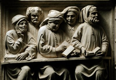 University teaching: students (detail) by Italian School