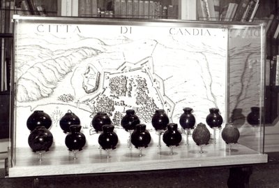 Venetian Bombs and a Map of the City of Crete by Italian School
