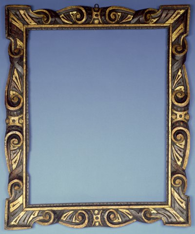 Venetian carved parcel gilt and polychrome Sansovino frame by Italian School