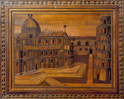 View of the Cathedral of Pisa and the Leaning Tower on the Miracle Square by Italian School