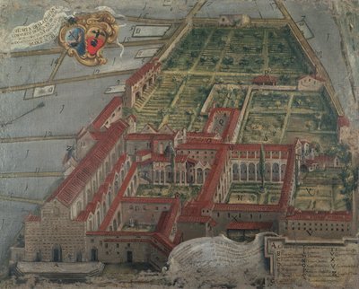 View of the Church and Convent of Santa Croce by Italian School