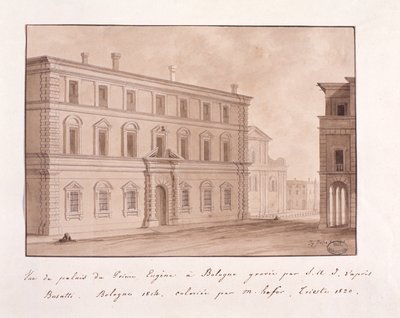 View of the Palace of Prince Eugene in Bologna, engraved by S.A.I. after Busatti by Italian School