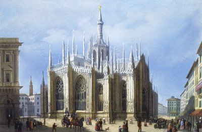 View of the Back of Milan Cathedral from Views of Milan and its Environs by Italian School
