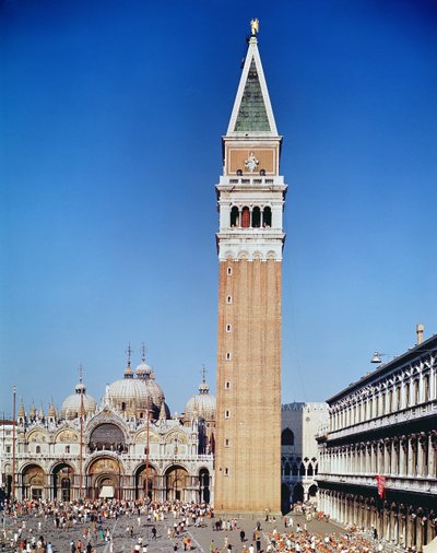 View of the campanile and the basilica di San Marco by Italian School