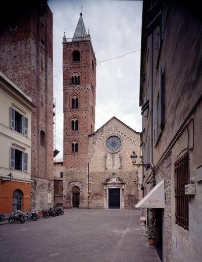 View of the Facade and Belltower by Italian School