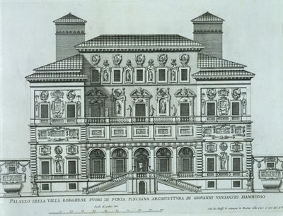 View of the facade of Villa Borghese, Rome by Italian School