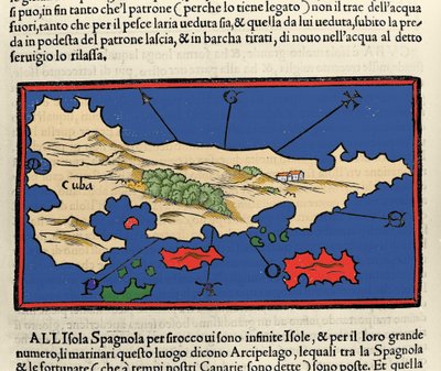 View of the island of Cuba. Isolario by Benedetto Bordone. Venice 1547 by Italian School