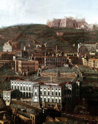 View of the Old Court House Turned into a Palace with Hanging Gardens in Naples by Italian School