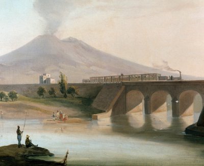 View of the Railway Line Between Torre Annunziata and Nocera in the Naples Region Inaugurated in 1844 by Italian School