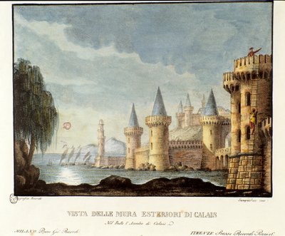 View of the Ramparts Calais in 1347 During the Hundred Years War, Scenery for the Opera 