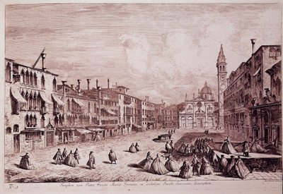 View of the Square of the Church of Santa Maria Formosa a Venice by Italian School