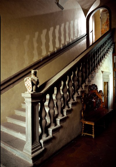 View of the Stairs of the City Hall by Italian School