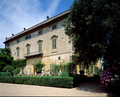 View of the western facade of the Villa La Pietra by Italian School