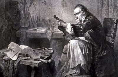 Violin-maker in his workshop by Italian School