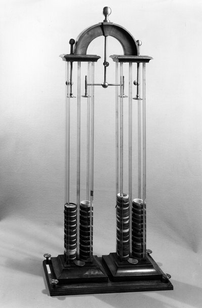 Voltaic pile (battery) made for the physicist, Jacques Alexandre Charles by Alessandro Volta by Italian School