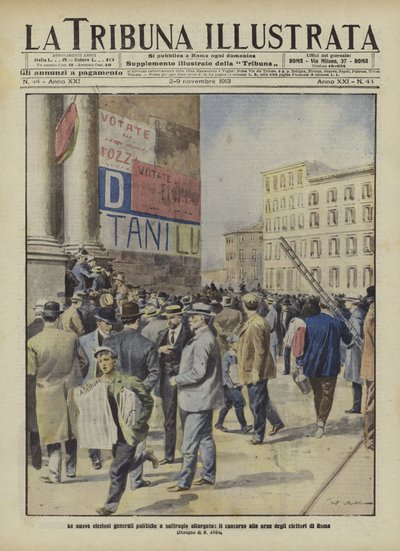 Voters Going to the Polls in the Italian General Election in Rome by Italian School