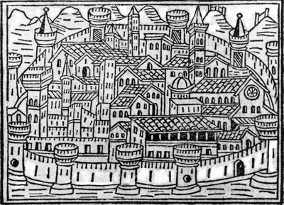 Walled City from Supplementum Chronicarum by Giacomo Filippo Foresti, 1506 by Italian School