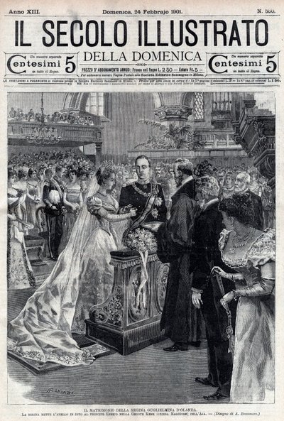 Wedding of Queen Wilhelmina of Holland and Duke Henri of Mecklembourg 1901 by Italian School