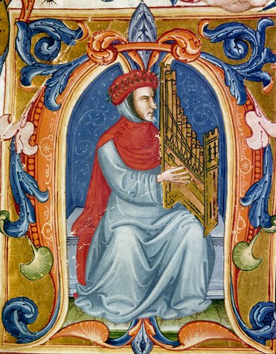 Portrait of Francesco Landini playing organ by Italian School