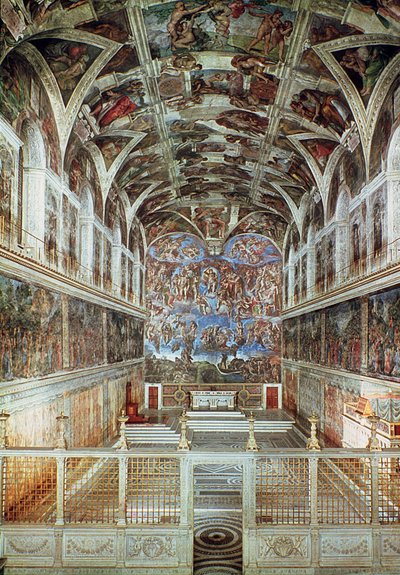 Interior View of the Sistine Chapel (pre-restoration) by Italian School Italian School
