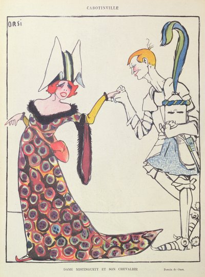 Mistinguett and Her Knight, Caricature from 