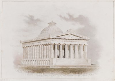 U. S. Custom House, New York Perspective, 1834 by Ithiel Town
