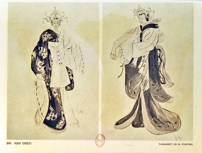 Costume designs for the opera Turandot by Giacomo Puccini by Iudi Cozzi