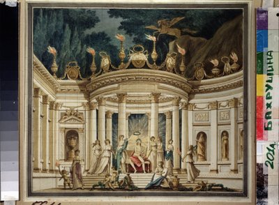 Triumph of Muses. Curtain Design for the Music Prologue by A. Alyabyev and A. Verstovsky by Ivan Alekseevich Ivanov