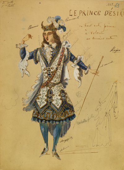 Costume Design for the Ballet Sleeping Beauty by P. Tchaikovsky by Ivan Alexandrovich Vsevolozhsky