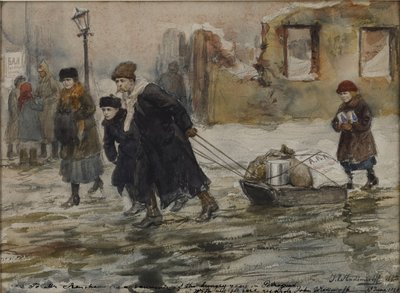 Transporting Food on a Sled, 1923 by Ivan Alexeyevic Vladimirovh