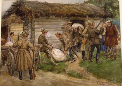 Requisition of Flour from Rich Peasants in a Village Near Pskov by Ivan Alexeyevich Vladimirov