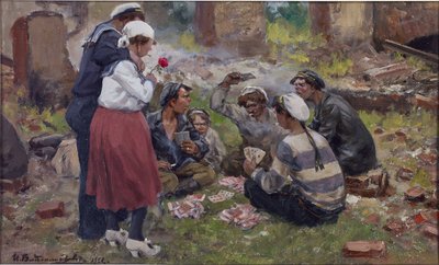 Sailors playing cards by Ivan Alexeyevich Vladimirov