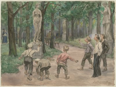 Sporting Competition in the Imperial Gardens: Petrograd, July 1921 by Ivan Alexeyevich Vladimirov