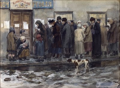 Waiting to Receive an Eighth of a Pound of Bread by Ivan Alexeyevich Vladimirov by Ivan Alexeyevich Vladimirov