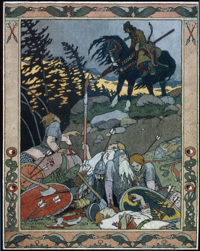 Illustration for the Fairy Tale Marya Morevna by Ivan Yakovlevich Bilibin