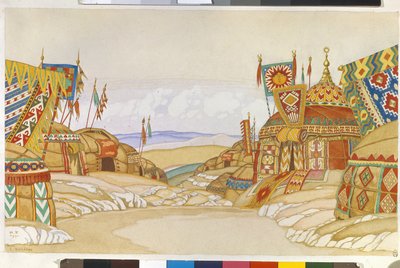 The Polovtsian Camp (Set Design for the Opera "Prince Igor" by Alexander Borodin) by Ivan Yakovlevich Bilibin