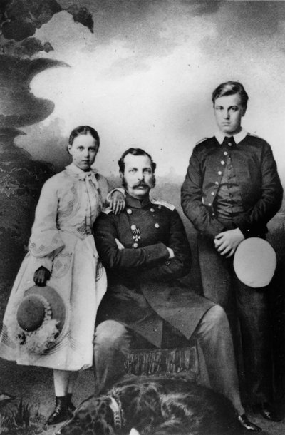Tsar Alexander II of Russia with His Daughter Maria and Son Alexei by Ivan Fyodorovich Alexandrovsky