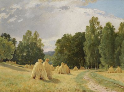 Haystacks, Preobrazhenskoe by Ivan Ivanovich Shishkin