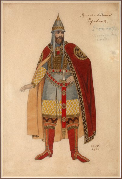 Costume Design for the Opera Ruslan and Lyudmila by M. Glinka by Ivan Yakovlevich Bilibin