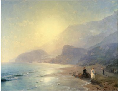 Alexander Pushkin and Princess Maria Raevskaya near Gurzuf by Ivan Konstantinovich Aivazovsky