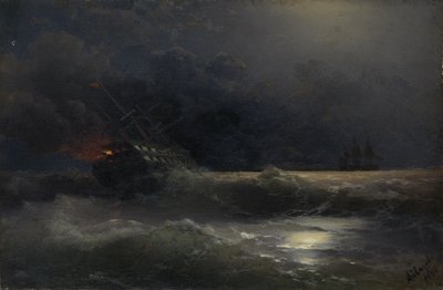 Burning Ship: An Episode of the Russian-Turkish War, 1896 by Ivan Konstantinovich Aivazovsky