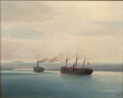 Capture of the Turkish Troopship Mersina by the Steamer Russia on 13 December 1877 by Ivan Konstantinovich Aivazovsky