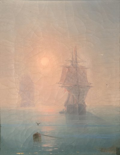 Corvette in the Mist, 1886 by Ivan Konstantinovich Aivazovsky