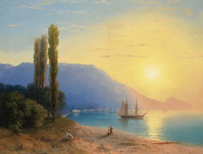 Sunset over Yalta by Ivan Aivazovsky, 1861 by Ivan Konstantinovich Aivazovsky