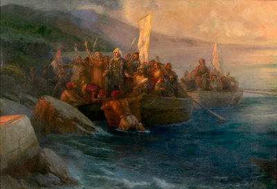 The Arrival of Explorer Christopher Columbus in America by Ivan Konstantinovich Aivazovsky