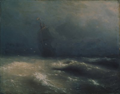 Storm at the seashore by Nice, 1885 by Ivan Konstantinovich Aivazovsky