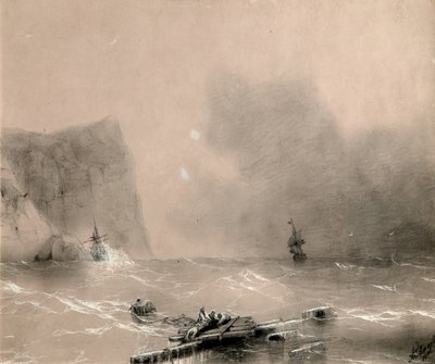 The disaster of the British fleet off the coast of Balaclava on November 14th, 1854 by Ivan Konstantinovich Aivazovsky