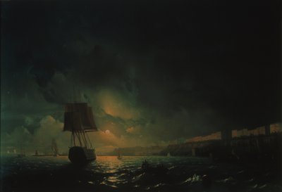 View over Odessa at moonlight night, 1896 by Ivan Konstantinovich Aivazovsky